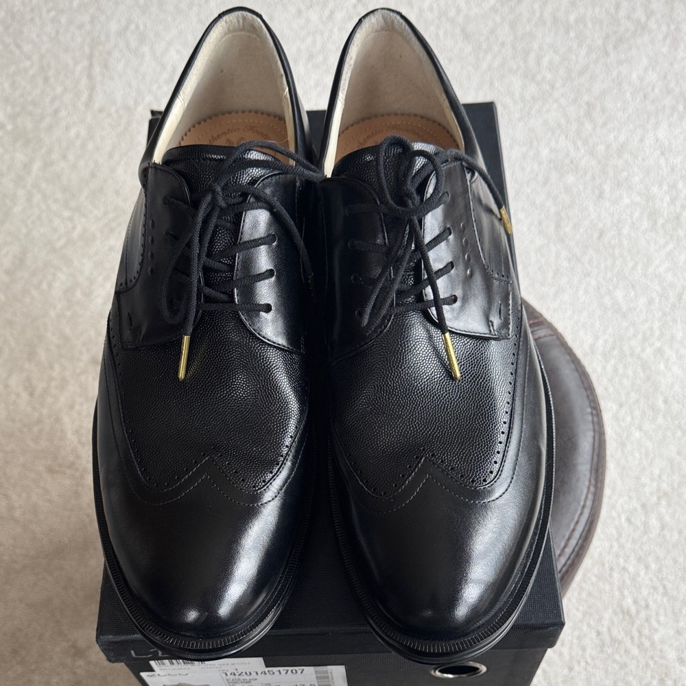 NIB Ecco Men's Black Leather World Class Spike Golf Shoes
